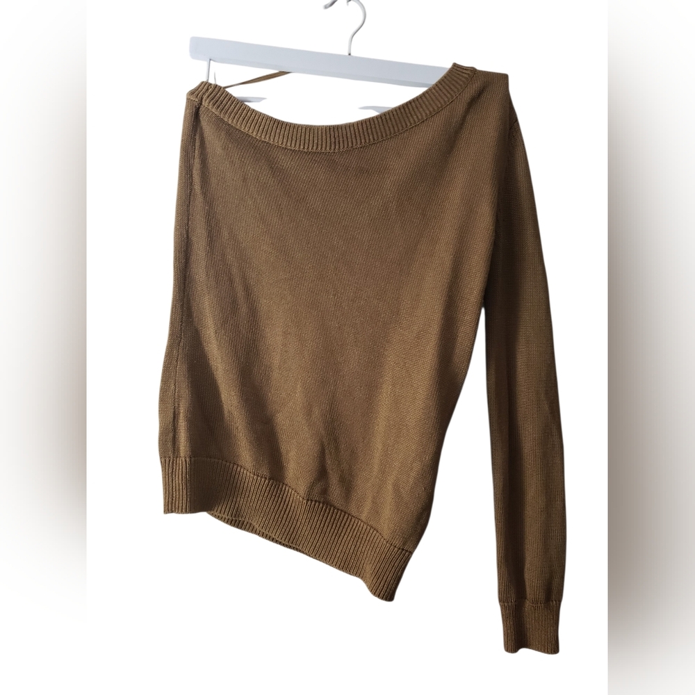 Michael Kors Off-the-Shoulder Tan Sweater